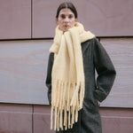 Butter Yellow Fluffy Scarf by Albaray