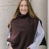 Funnel Neck Tabard in Maroon