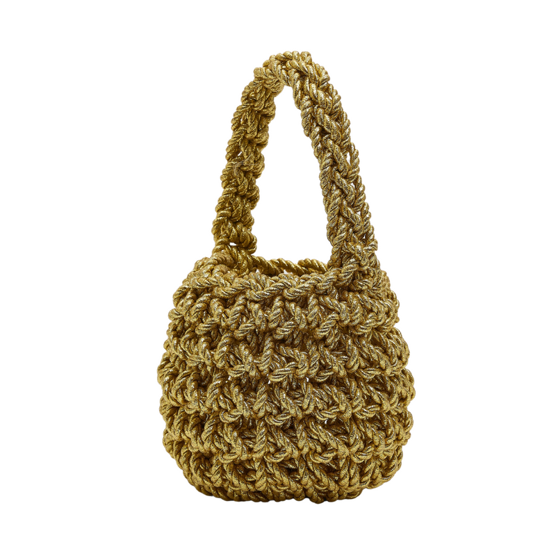 Hive Bucket Bag in Gold Metallic Cord by Isla de Gar