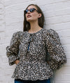 Bethany Tie Front Blouse In Cotton Leopard by The Well Worn