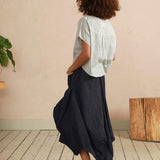 Safia Denim Midi Skirt in Denim Chambray