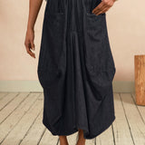 Safia Denim Midi Skirt in Denim Chambray