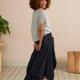 Safia Denim Midi Skirt in Denim Chambray