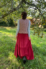 Red Corduroy Petticoat Skirt by Justine Tabak