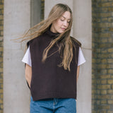 Funnel Neck Tabard in Maroon
