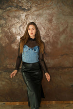 Leather Midi Skirt by Albaray