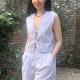 Gracie Mushroom Gingham Bow Vest