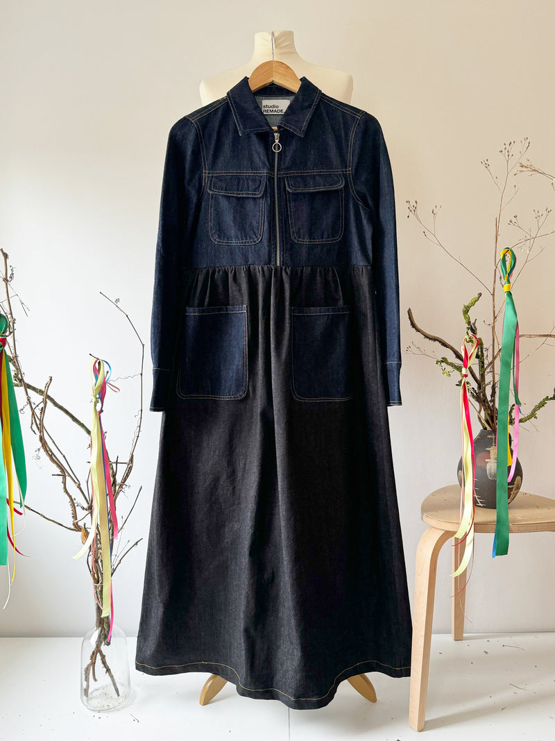 Nova Recycled Denim Dress by Studio Remade