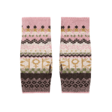 Fairisle Wrist Warmers in Calamine