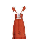 Terracotta Backless Sari Dress
