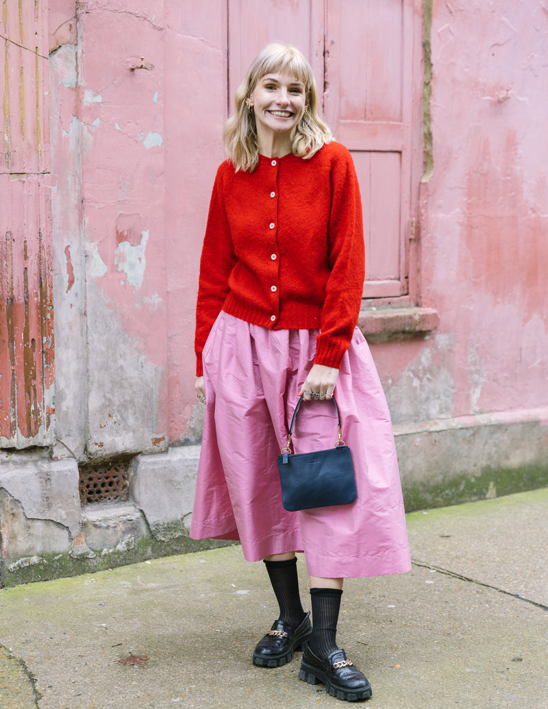 Light Pink Silk Tina Skirt by Elwin