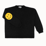 Smile Patch Cashmere Blend Sweater in Black