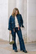 Denim Jean with Patch Pockets and a Bootcut Leg by Mirla Beane