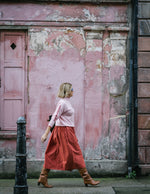 Pink & Red Check Sleeve Cashmere Mix Jumper by Mirla Beane