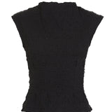 The Amelia Cinched Waist Top in Black