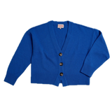 Lucy V-Neck Cropped Cardigan in Blue
