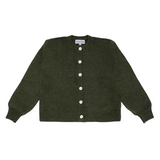 Smile Patch Cashmere Blend Cardigan in Khaki