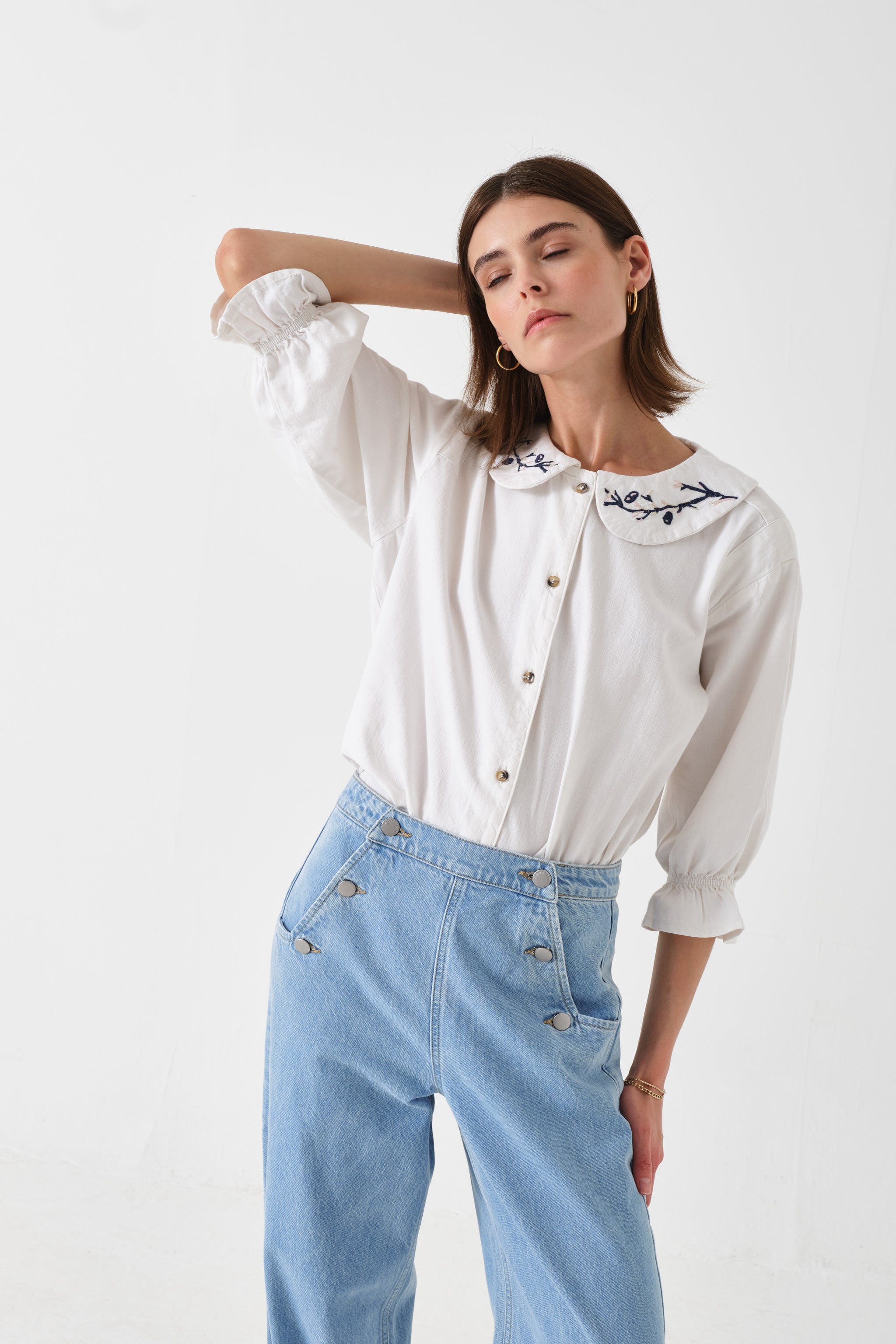 Bella Blouse in White - seventy + mochi