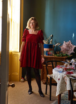 Juliette Red Velvet Dress by Mary Benson