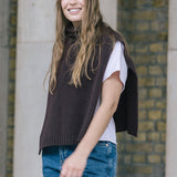 Funnel Neck Tabard in Maroon