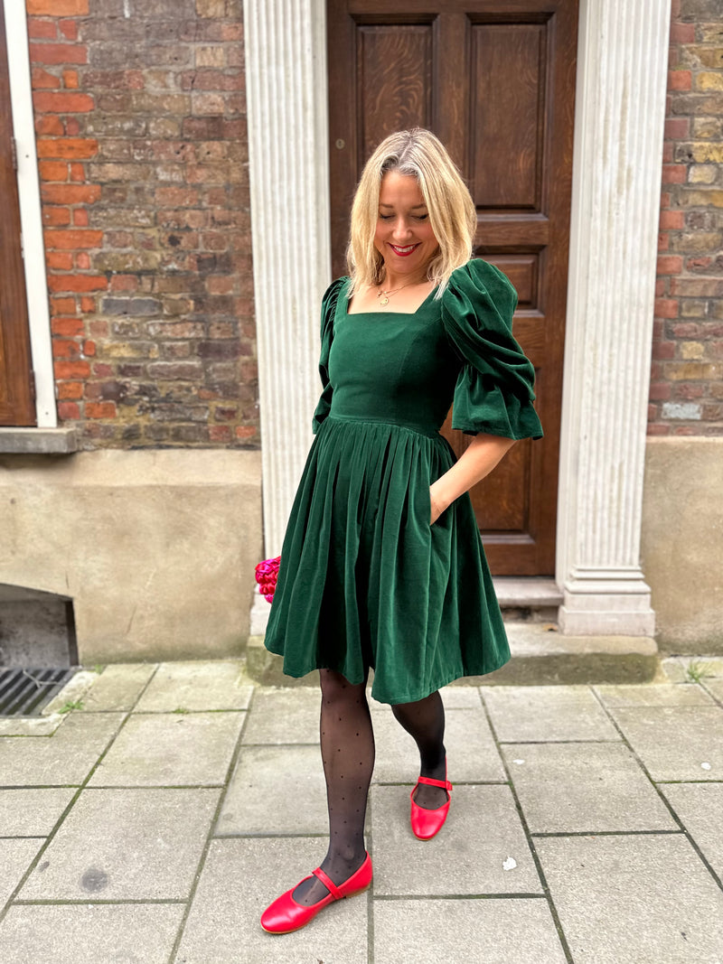 Lucinda Green Velvet Dress by Mary Benson