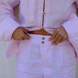 Pink Linen Shorts by No Emotions