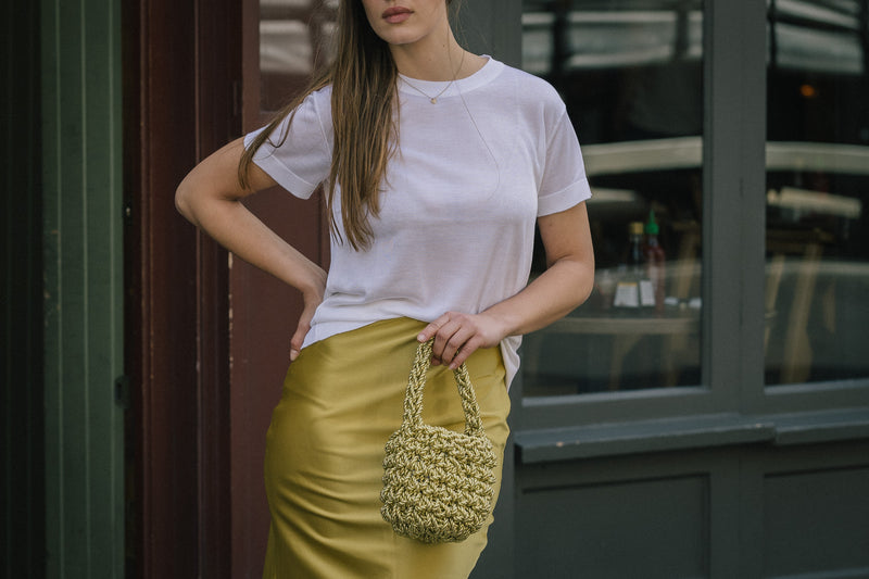 Hive Bucket Bag in Gold Metallic Cord by Isla de Gar