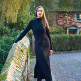 Aldgate Black Satin Maxi Skirt