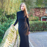 Aldgate Black Satin Maxi Skirt
