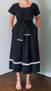 Mexican Crochet Kaftan Dress in Black and White by Arifah Studio