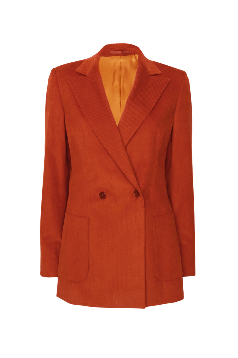Double Breasted Blazer in Burnt Orange by Anna James