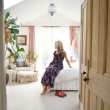 Celia Cowl Neck Maxi Dress in Berry & Black