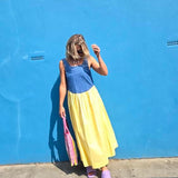 Zoe Denim and Yellow Gingham Maxi Dress