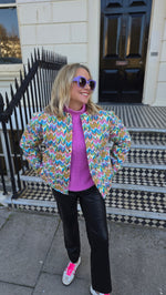 Cici Printed Cotton Quilted Jacket by Raf and Grace