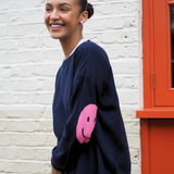 Smile Patch Cashmere Blend Sweater in Navy