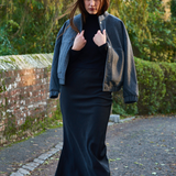 Aldgate Black Satin Maxi Skirt