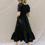 Black Alia Dress With Eyelet Embroidery