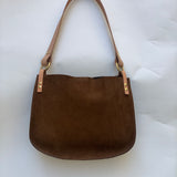 Helena Shoulder Bag in Chestnut Suede