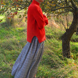 Check Pleated Midi Skirt