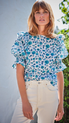 Emily Floral Top in Jade by Dilli Grey