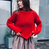 Ribbed Knit Jumper in Red