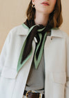 Merino Triangle Scarf in Brown & Mint by TBCo.