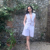 Gracie Mushroom Gingham Bow Vest