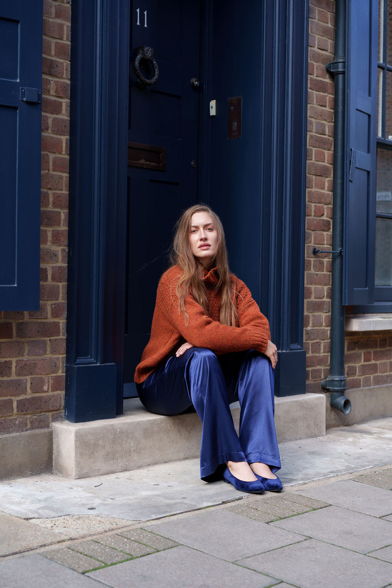 Craske Shetland Wool Jumper in Blood Orange by Charl