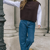 Funnel Neck Tabard in Maroon