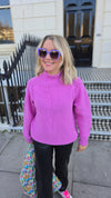 Moss Stitch Chunky Sweater in Pink by Quinton + Chadwick