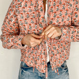 Pippa Cotton Quilted Jacket in Salmon