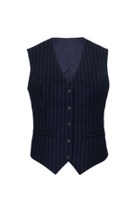 Tailored Waistcoat in Navy Pinstripe by Anna James