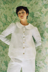 Claudine Linen Blouse in White by Ma + Lin