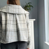 Ford Pointed Collar Jacket in Grey Check